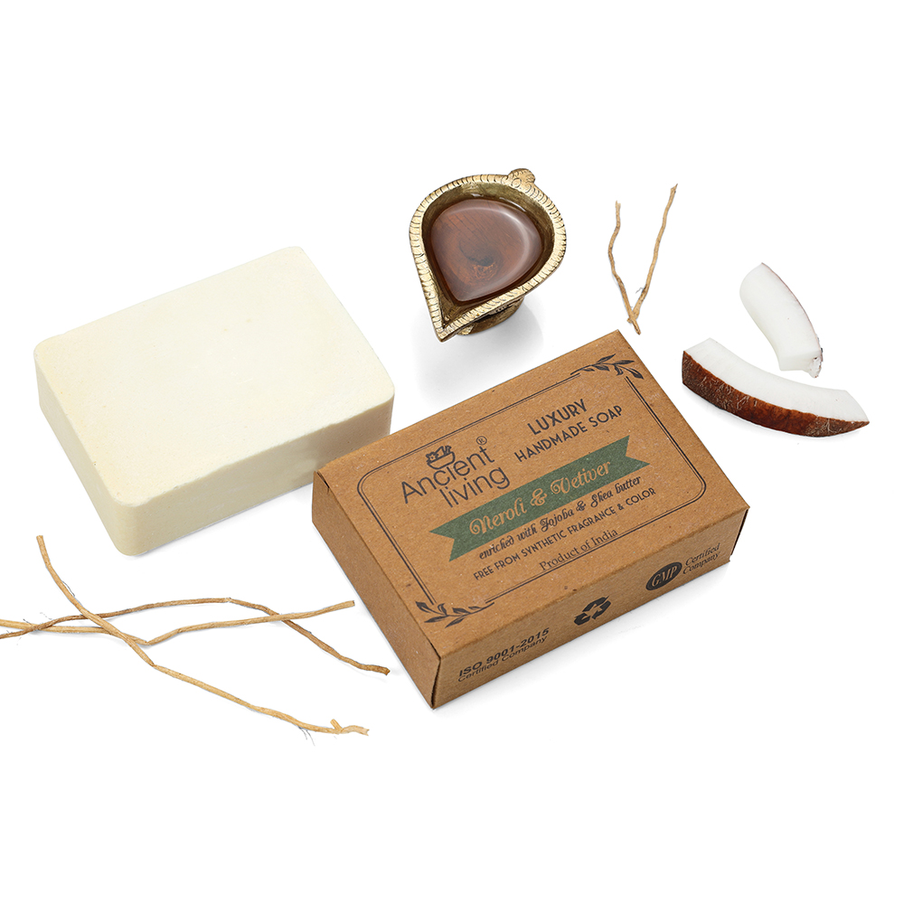 Ancient Living Neroli & Vetiver Luxury Handmade Soap(Set of 3) 100gm