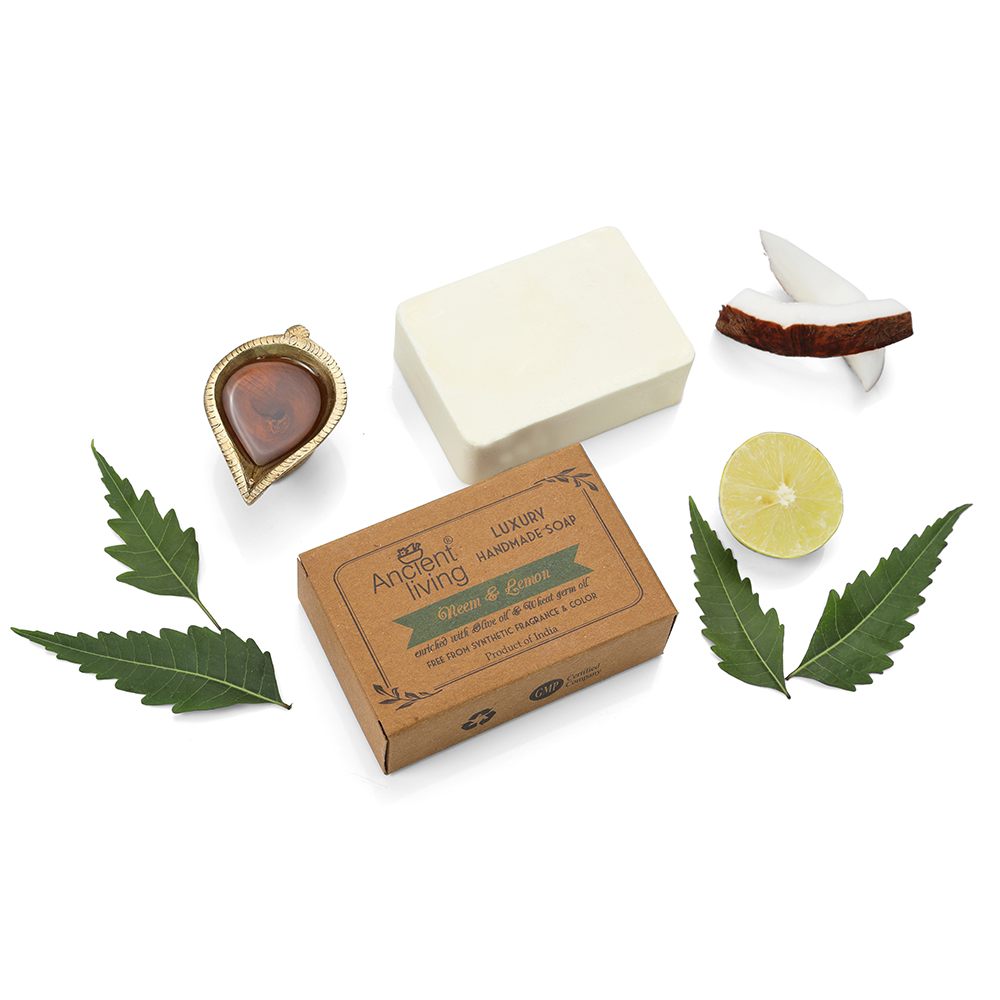Ancient Living Neem & Lemon Luxury Handmade Soap(Set of 3) 100gm