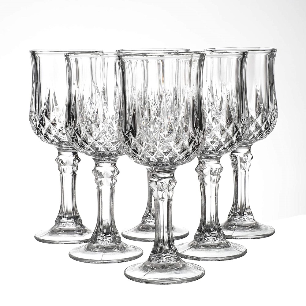  Wine & Whisky Glass - Set Of 6 -220 Ml - Crystal Clear Diamond Glass