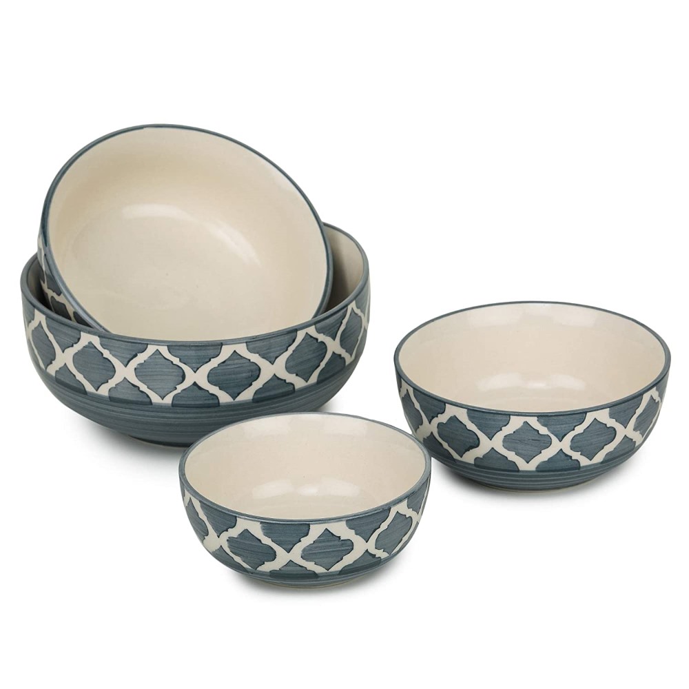 Ceramic Mixing Bowls, Grey Set of 4